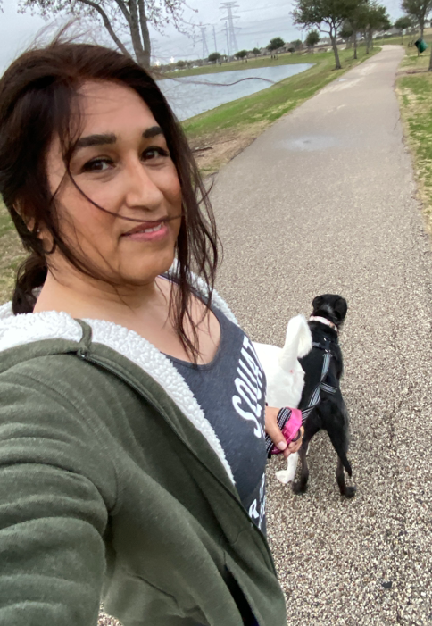Me and Sylvie on a walk