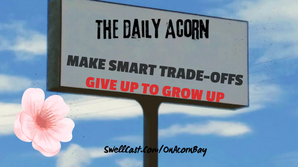 #TheDailyAcorn - MAKE SMART TRADE- OFFS. How successful People Grow? You have to give up to grow up. #JohnMaxwell