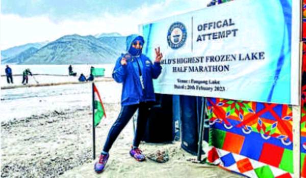 Vadodra Woman Sets World Record, Wins Half Marathon On Ladakh Frozen Lake