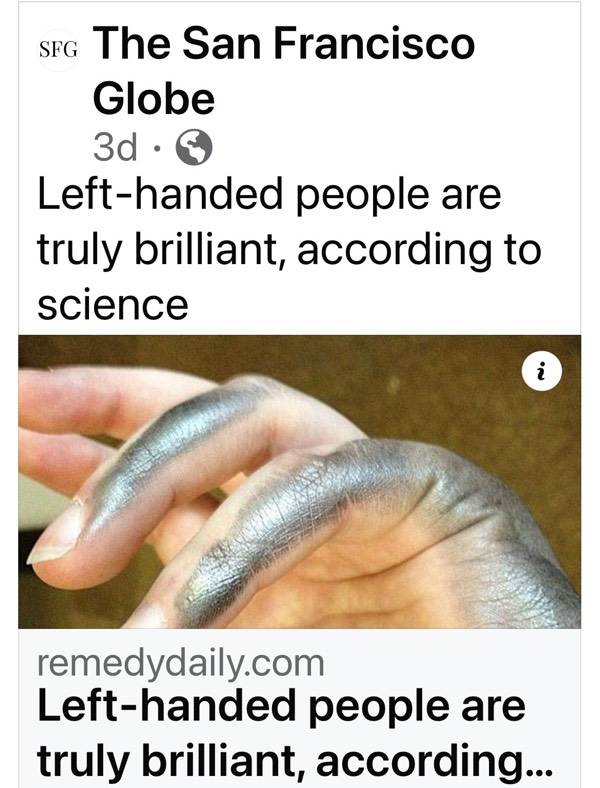 The blessing of being left-handed