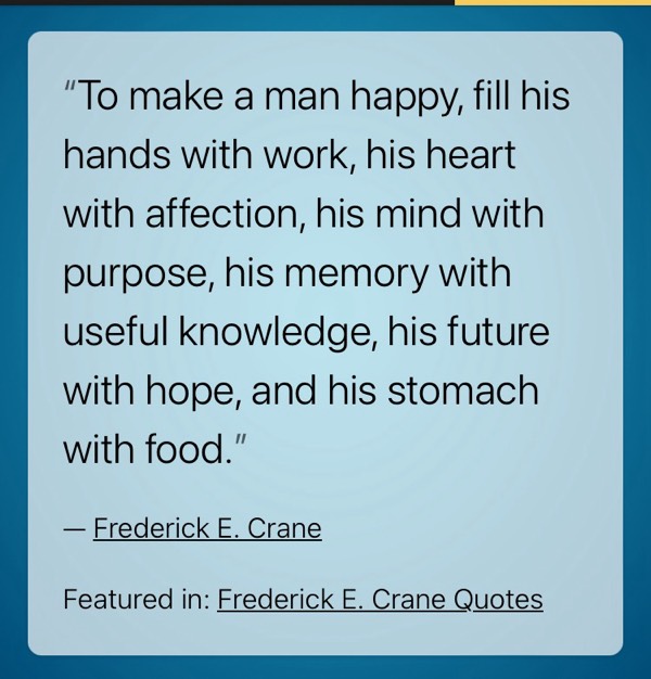 Happiness quote - Fredrick E. Crane